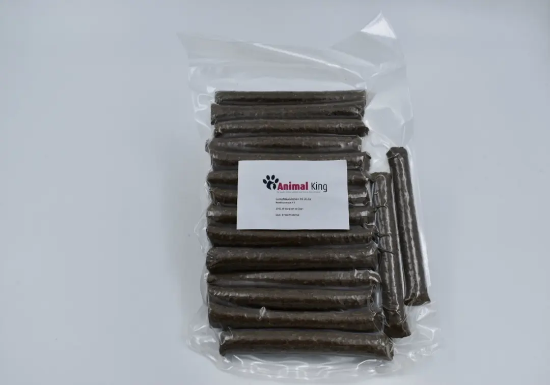 Lams frikandellen-16 stuks-hondensnacks-Animal King-gratis Animal King snackje e