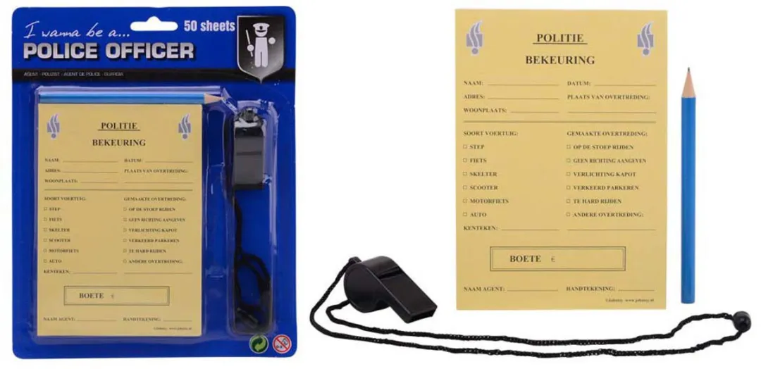 Johntoy Politie Bonnenboekje - Geel