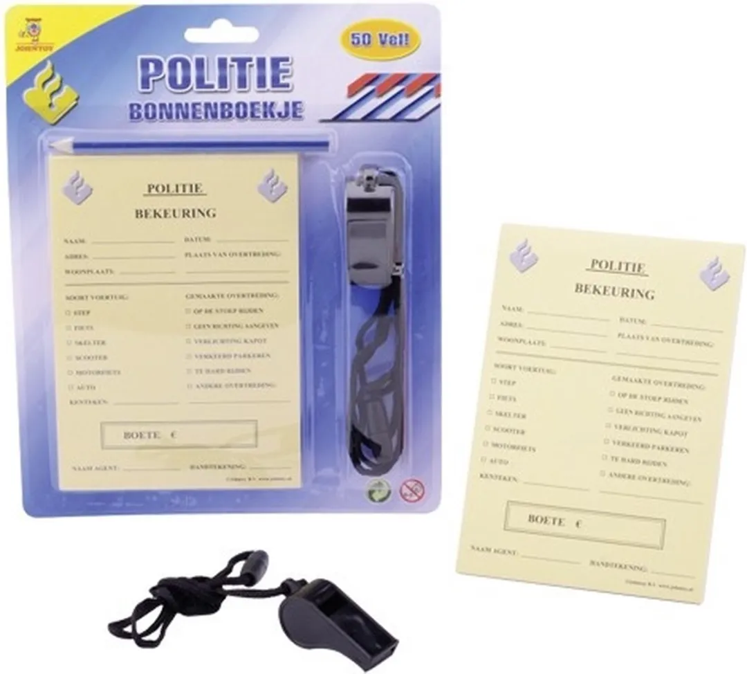 Johntoy Politie Bonnenboekje - Geel