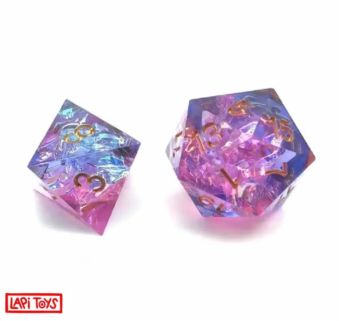 Lapi Toys DnD Polydice - 7 Stuks Roze/Blauw