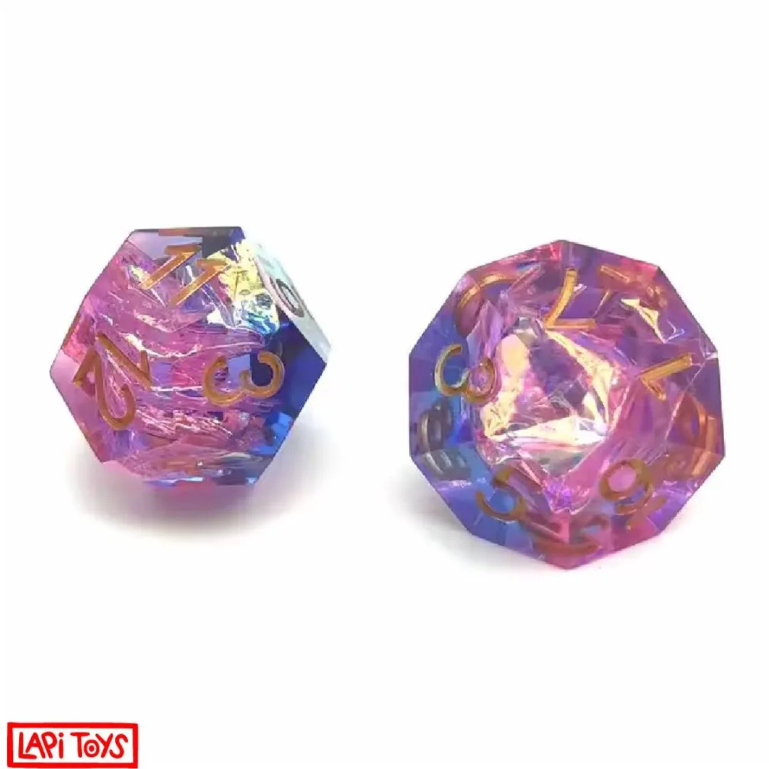 Lapi Toys DnD Polydice - 7 Stuks Roze/Blauw