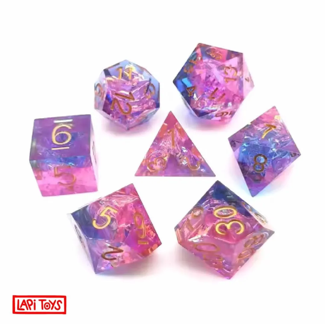 Lapi Toys DnD Polydice - 7 Stuks Roze/Blauw