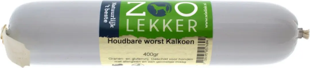 Zoolekker Houdbare Worst Kalkoen 400 gram