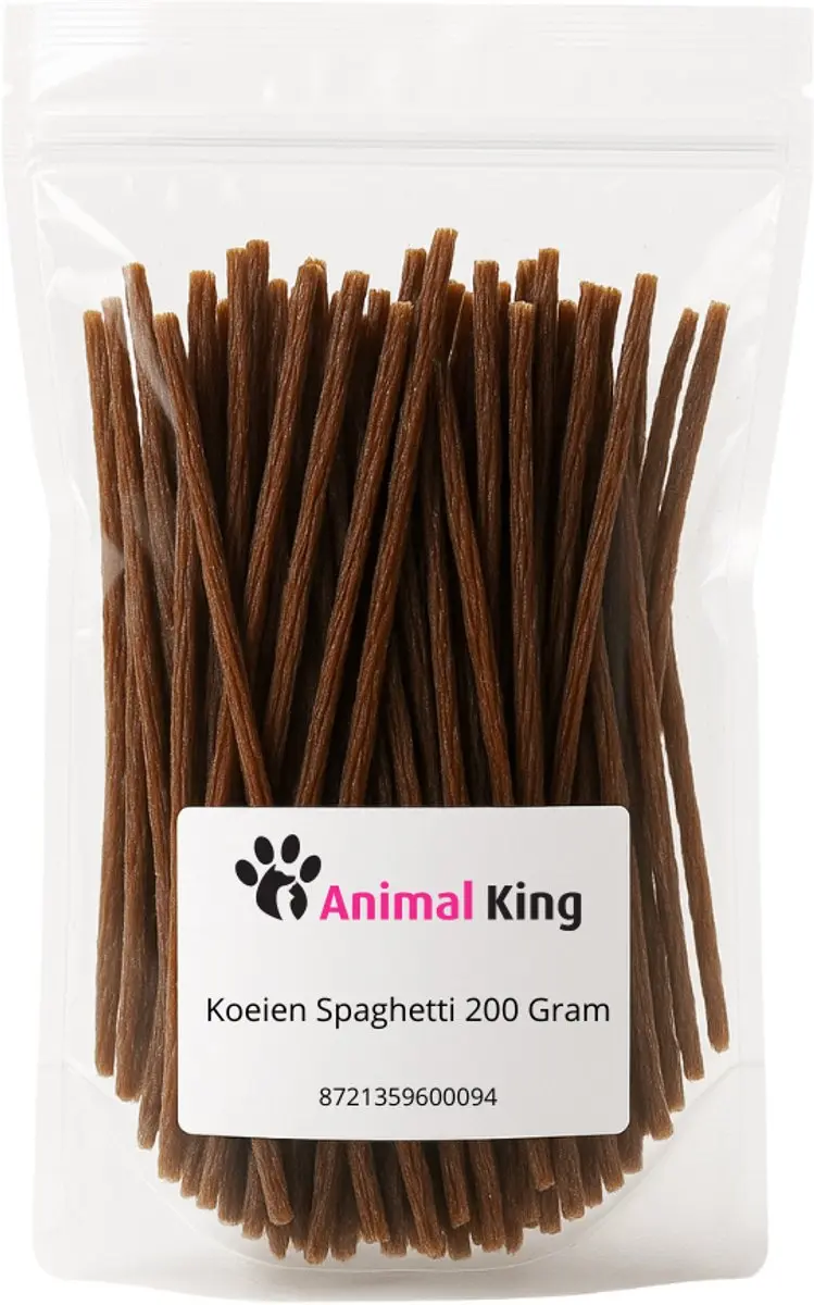 Animalking Koeien Spaghetti - Hondensnacks Gedroogd - Snacks Hond - Hondenvoeding - 200 Gram