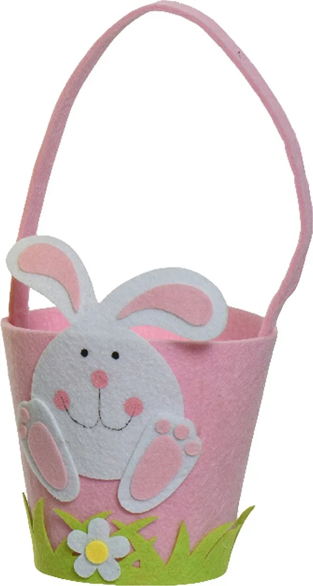 Decoris Paasmandjes met Paashaas - 2 Stuks - Roze