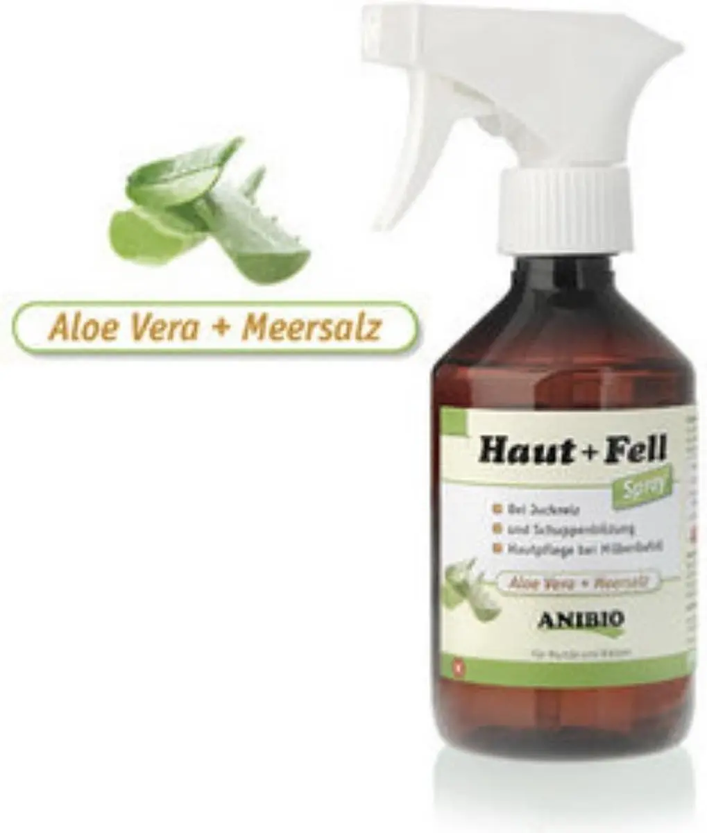 Anibio huid en vacht spray met aloe vera en zeezout voor de hond en kat 300ml