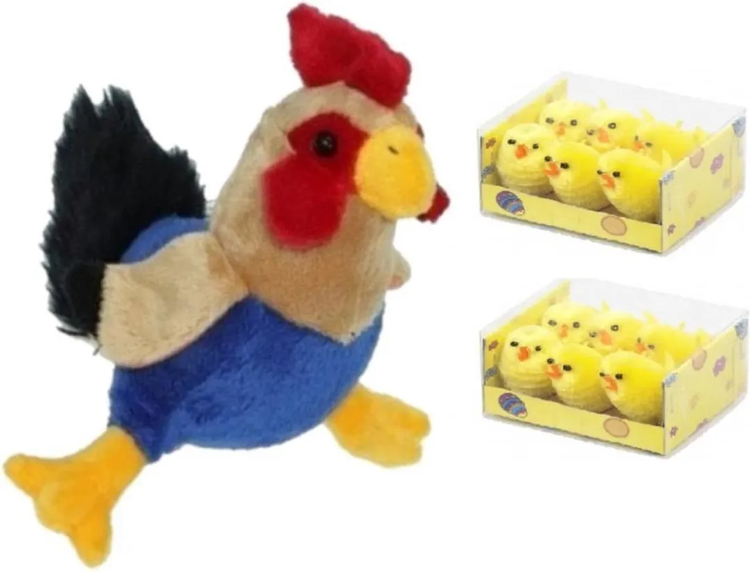 Decoris Pluche Kippen/Hanen Knuffel 20cm