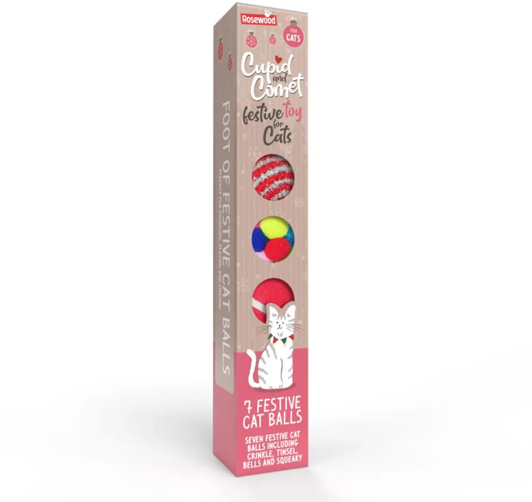 Rosewood Cupid & Comet Kerst Speelballen Set - Rood - afbeelding 2 van 2