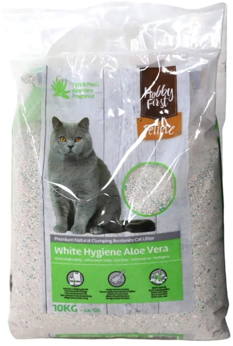 Hobby First White Hygiene kattenbakvulling Aloe Vera - 12 liter - afbeelding 2 van 3