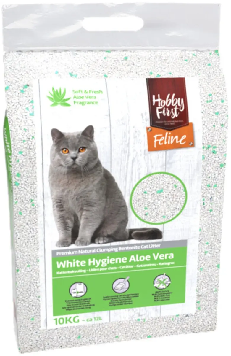 Hobby First White Hygiene kattenbakvulling Aloe Vera - 12 liter - afbeelding 3 van 3