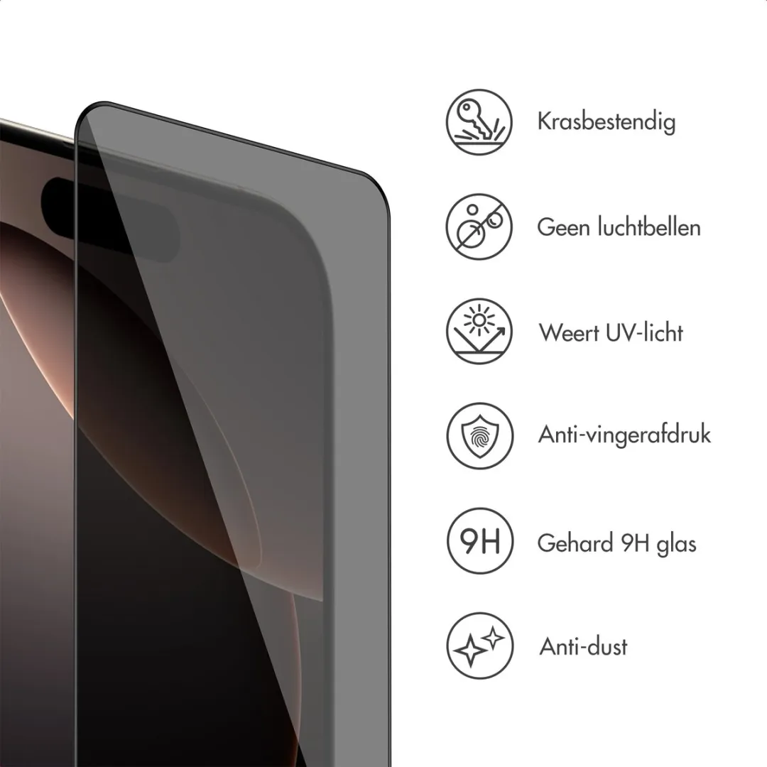 Accezz Screenprotector iPhone 16 Pro Max - Gehard Glas Privacy