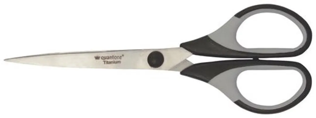 Quantore 170mm Titanium Soft Grip Schaar - 12 Stuks - Zwart