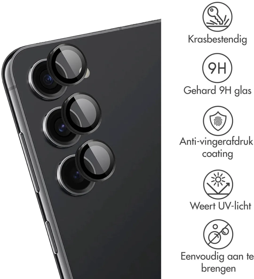 imoshiion Camera Lens Protector - Samsung Galaxy S24 Plus - 2 Stuks - Zwart