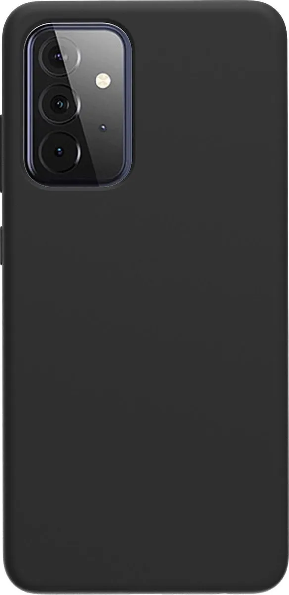Azuri Liquid Silicon Hoesje Samsung Galaxy A72 - Zwart