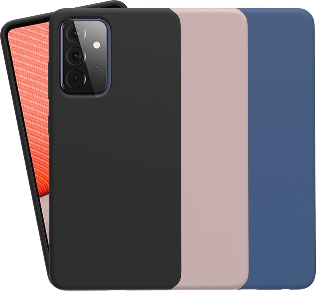 Azuri Liquid Silicon Hoesje Samsung Galaxy A72 - Zwart - afbeelding 6 van 6