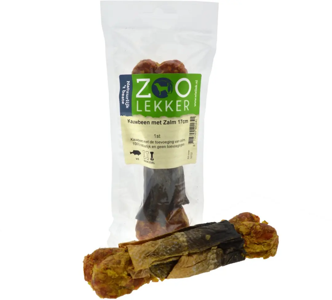 Zoolekker- Kauwbeen Zalm- 17 cm -hondensnacks