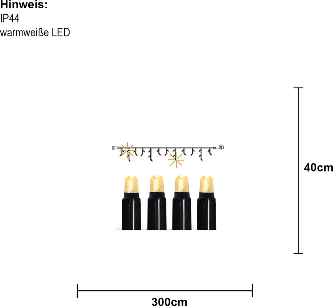 Star Trading Lichtgordijn Extra System 24 Buiten LED 3m - Warm wit