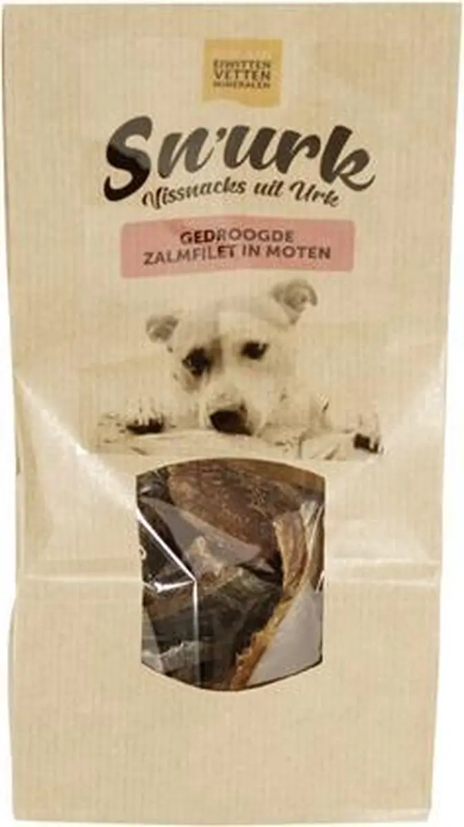 Sn'urk Gedroogde Zalmfilet Moten Hondensnack - 100g - afbeelding 2 van 6