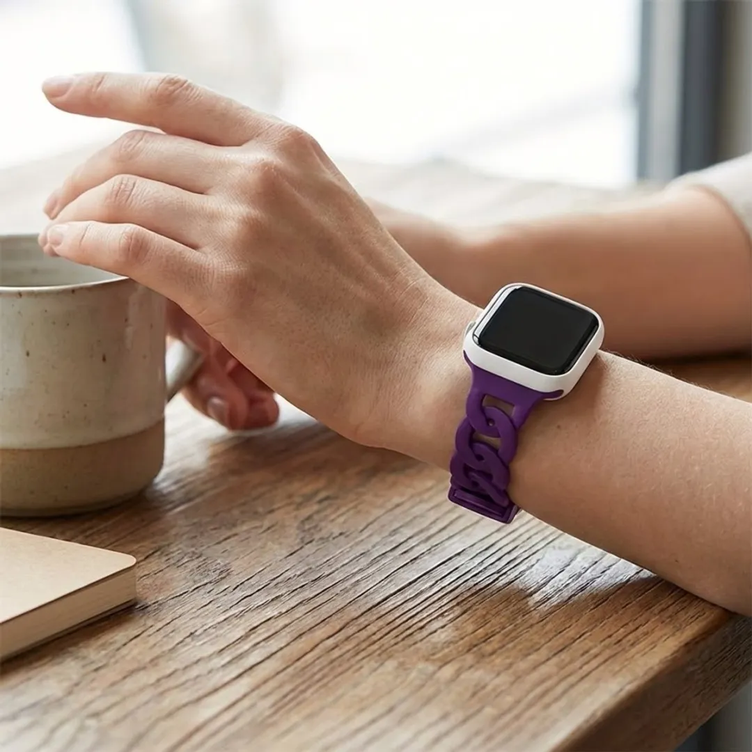 NuveX Donker Paars Horlogebandje Apple Watch 38-42mm - Ultra Dun Silicone