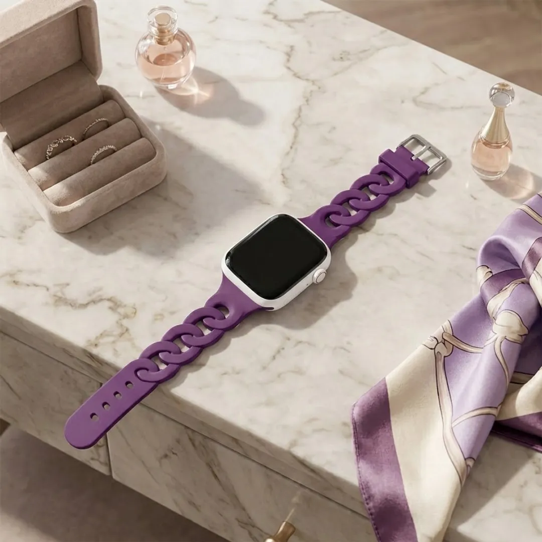 NuveX Donker Paars Horlogebandje Apple Watch 38-42mm - Ultra Dun Silicone