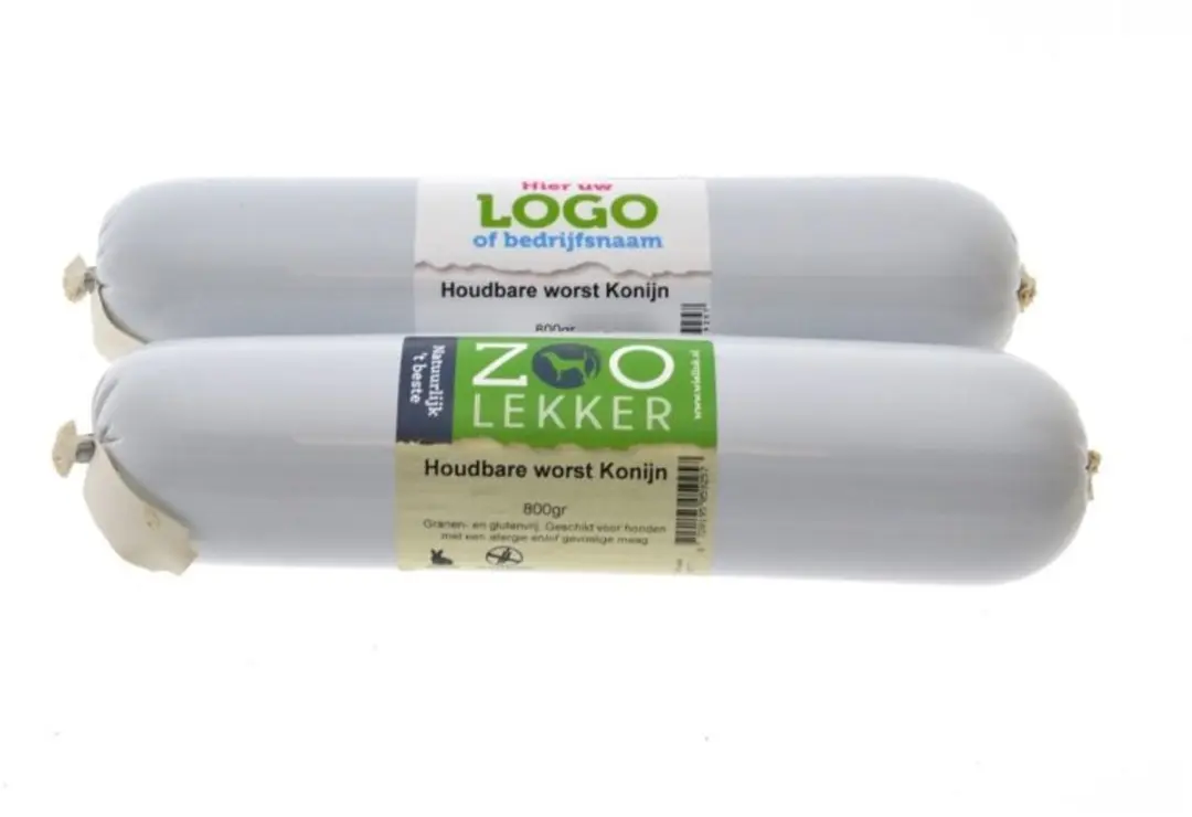 Zoolekker Houdbare hondenworst met konijn