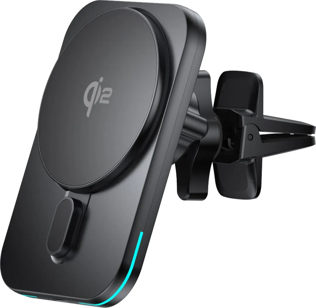 Caliber Telefoonhouders Auto - Telefoonhouders Auto Magnetisch - Draadloze Oplader Auto - Qi2 Snellader - 15 Watt Oplader - Telefoonhouder auto Ventilatie - GSM houder auto