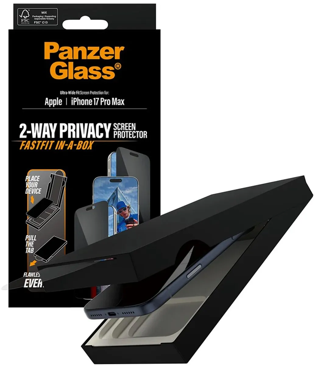 PanzerGlass PG35684 Screenprotector iPhone 17 Pro Max - Privacy Zwart