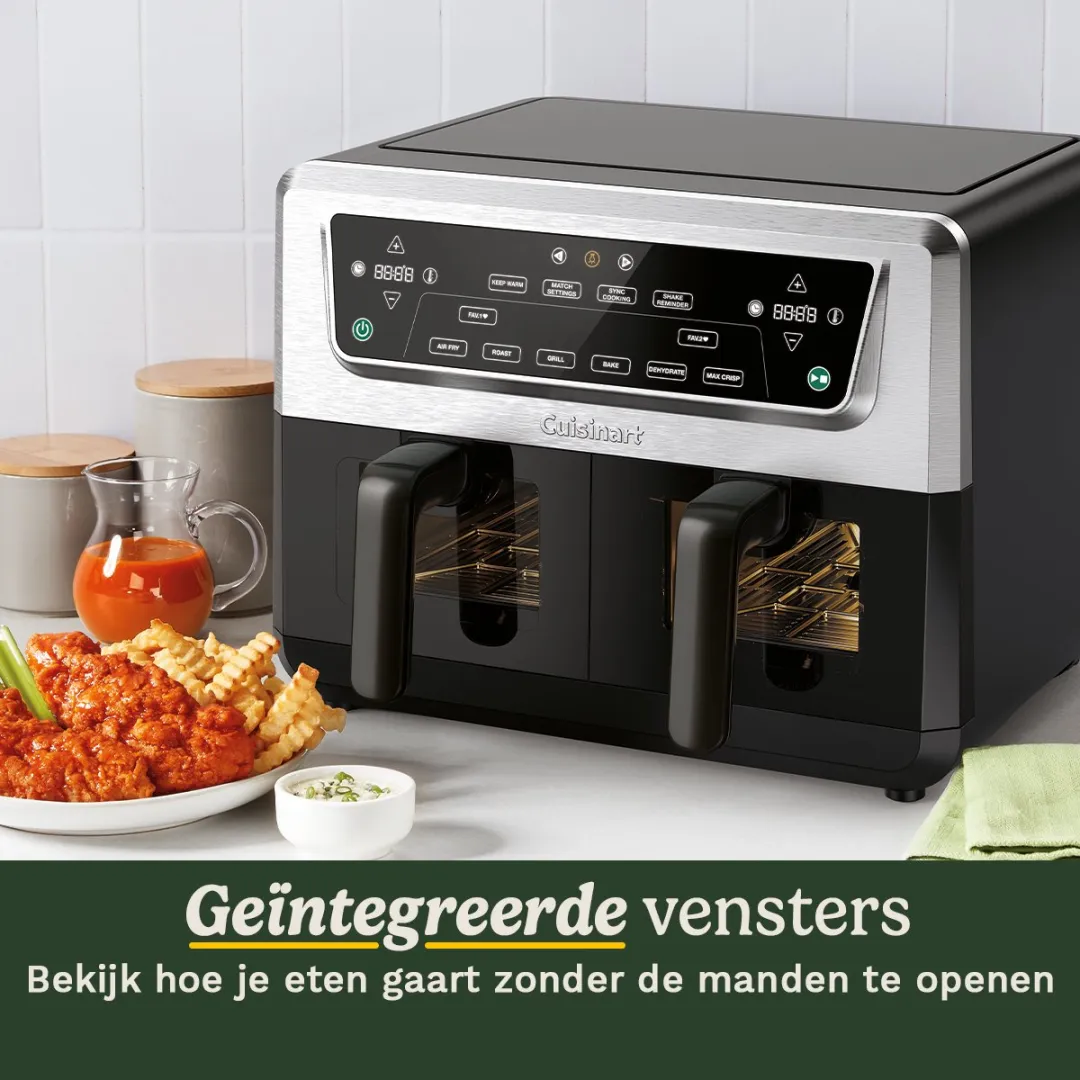 Cuisinart XXL Dual-Zone Airfryer 2400W - 2 Manden 10.4L - Zwart - afbeelding 6 van 6