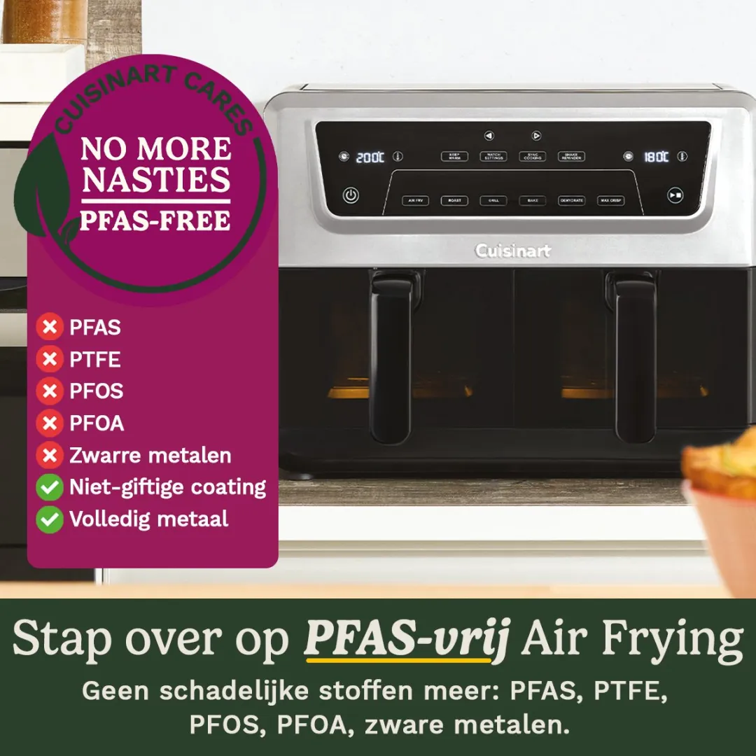 Cuisinart XXL Dual-Zone Airfryer 2400W - 2 Manden 10.4L - Zwart