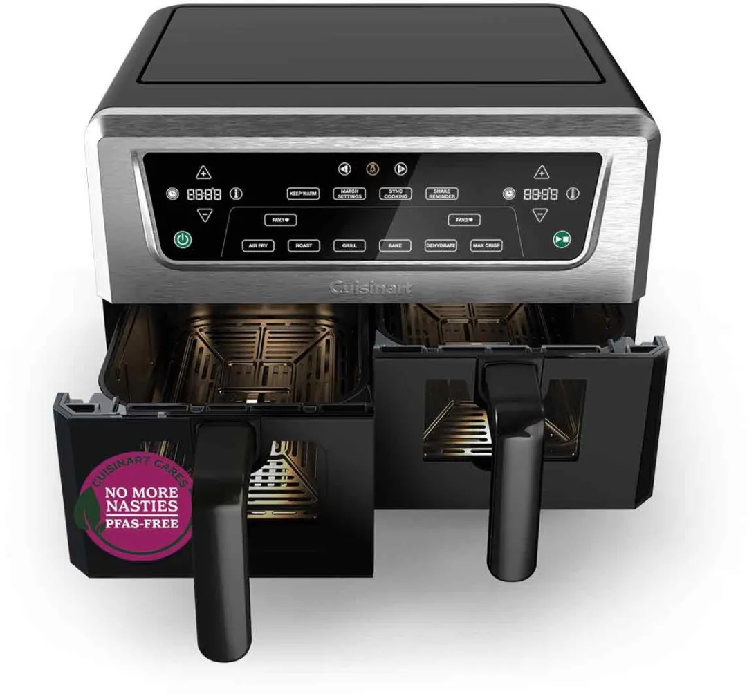 Cuisinart XXL Dual-Zone Airfryer 2400W - 2 Manden 10.4L - Zwart
