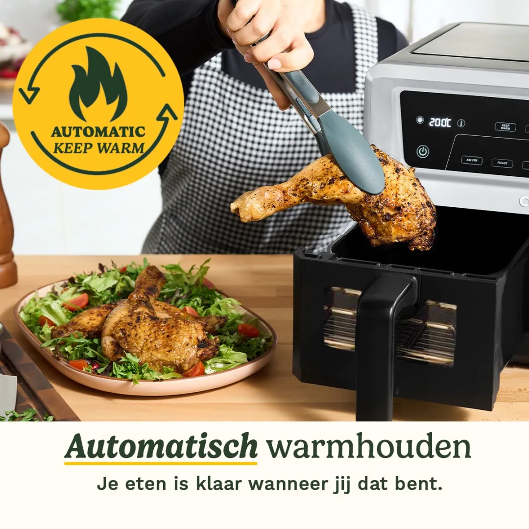 Cuisinart XXL Dual-Zone Airfryer 2400W - 2 Manden 10.4L - Zwart