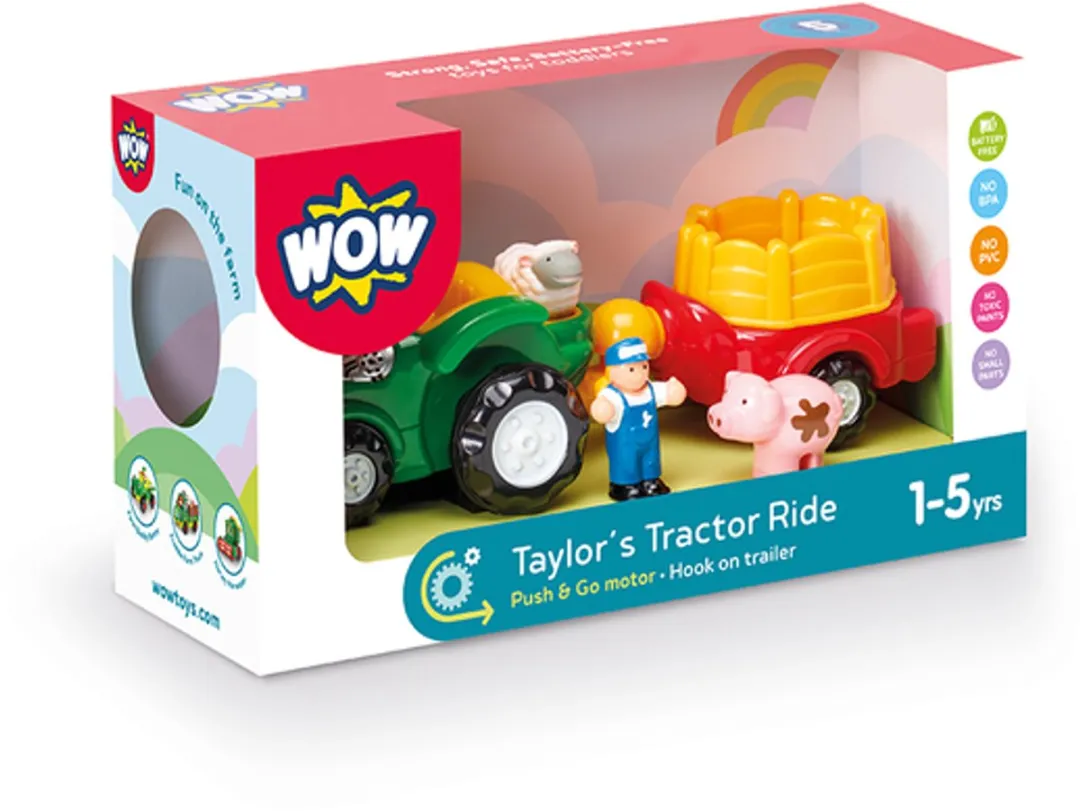 WOW Toys Taylor's Tractor Ride WW 10395 - Tractor Speelgoed Multikleur