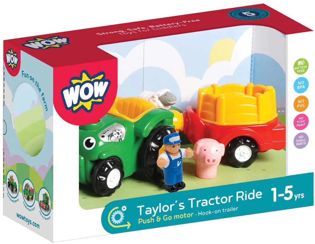 WOW Toys Taylor's Tractor Ride WW 10395 - Tractor Speelgoed Multikleur