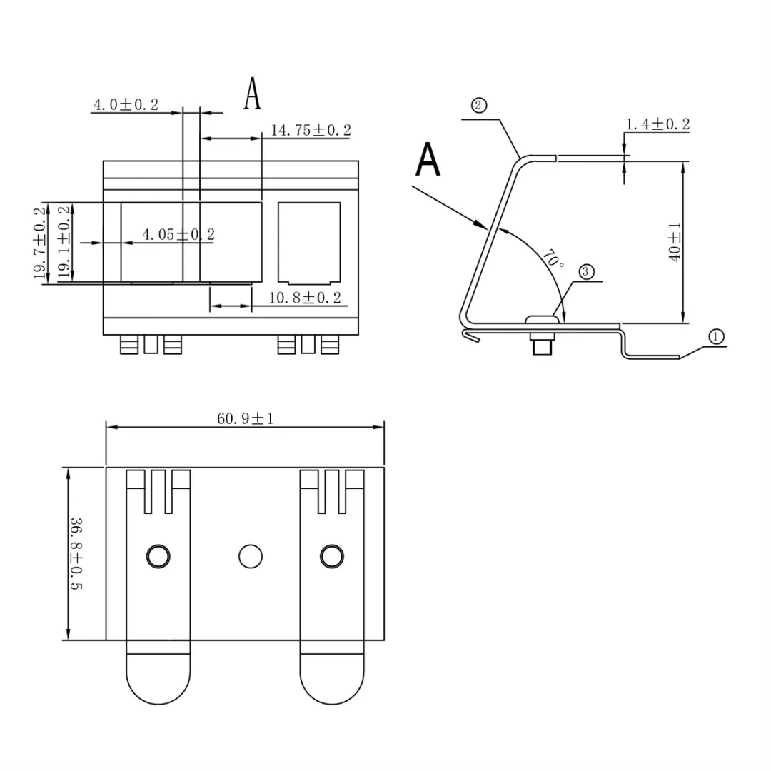 Value DIN-rail Adapter Leeg - 3 Keystones Zilver - afbeelding 2 van 3