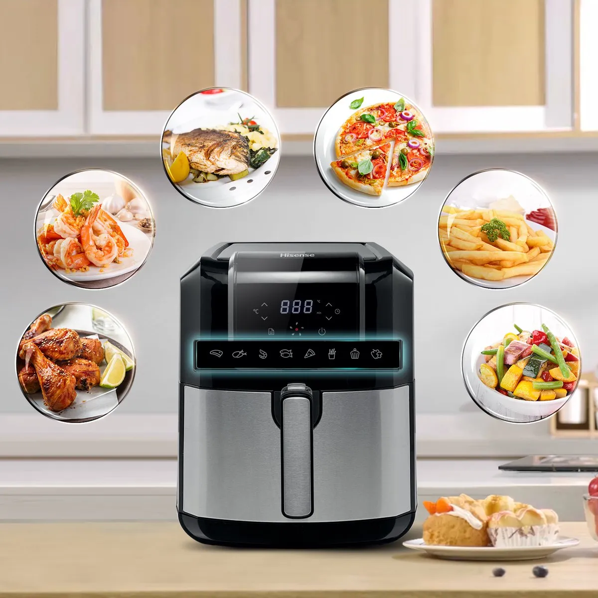 Hisense H06AFBS1S3 Airfryer 5L - 1700W - Zwart