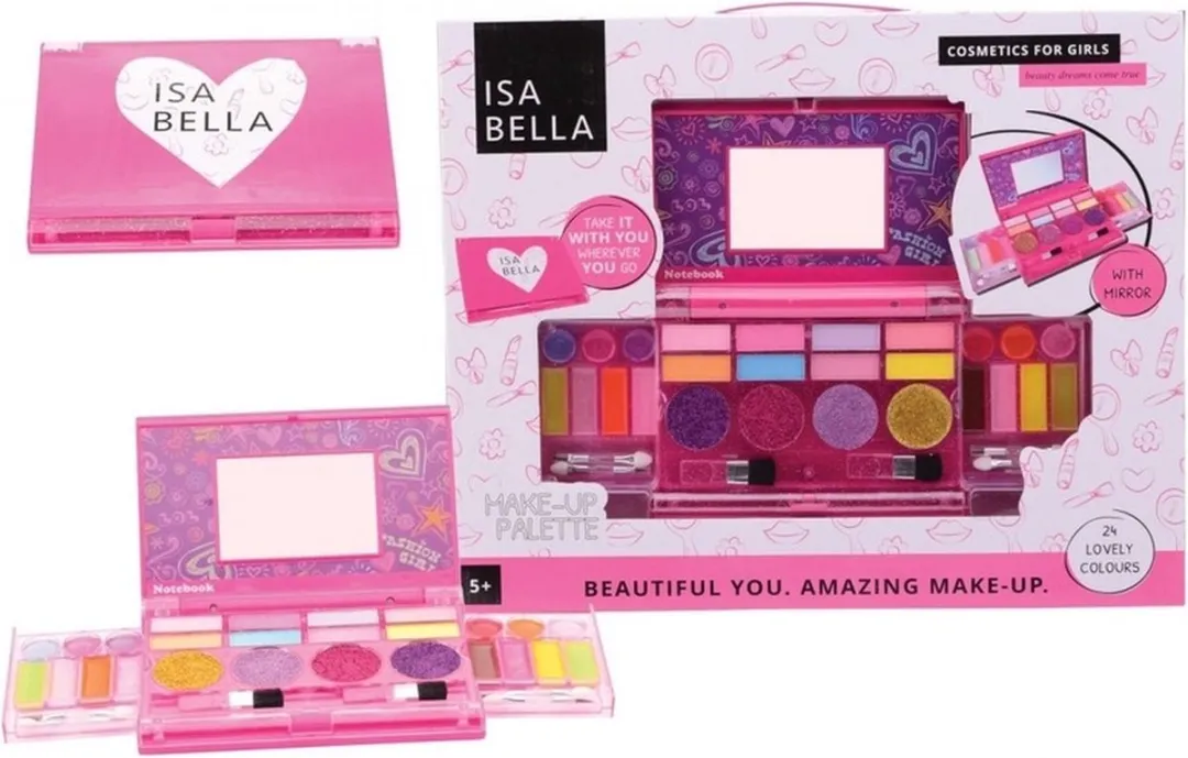 Johntoy Make-up Set 24 Kleuren - Roze Doosje - 36 Stuks