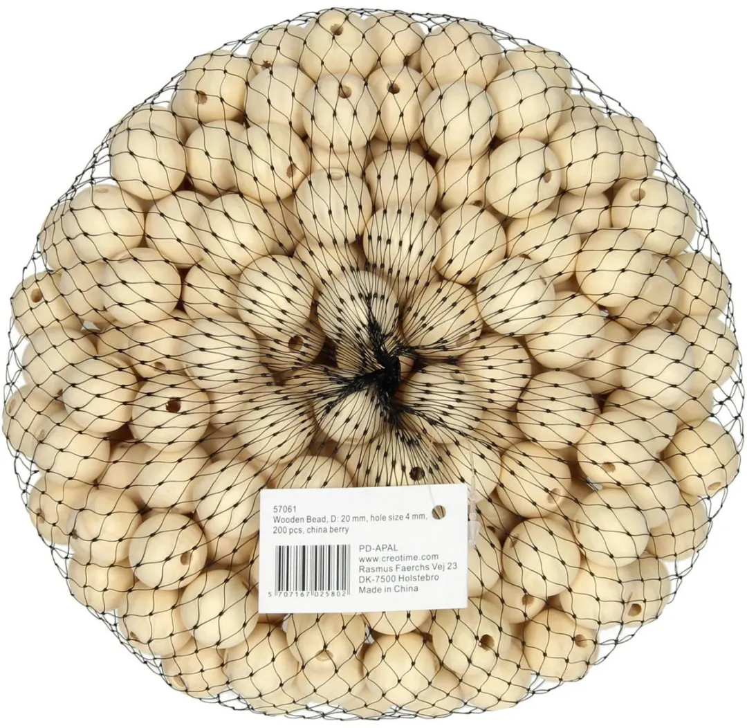 Creativ Company Houten Kralen 20mm Naturel - 200 Stuks
