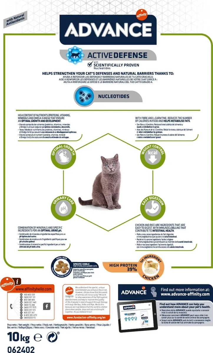 Advance Junior Sterilized Chicken Kattenvoer - 10 kg - afbeelding 2 van 5