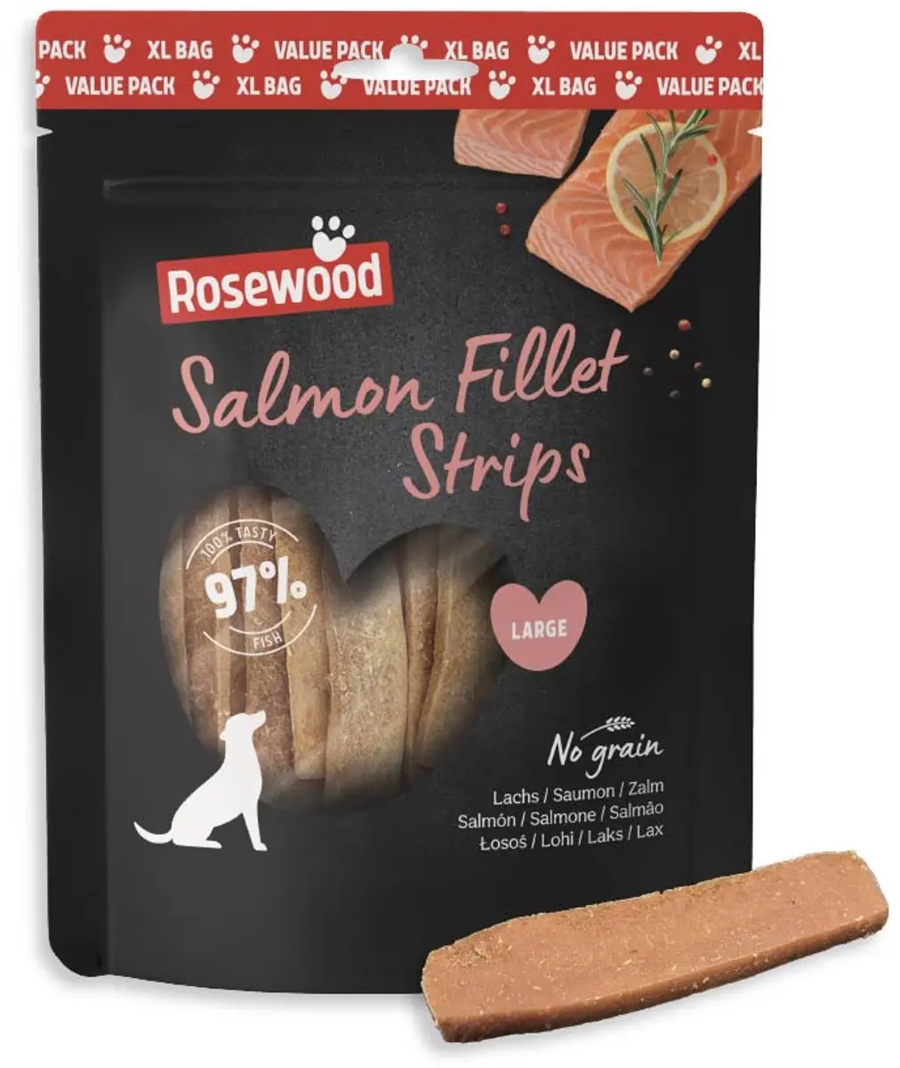 Rosewood Salmon Fillet Strips Large Hondensnack Zalm 400 g