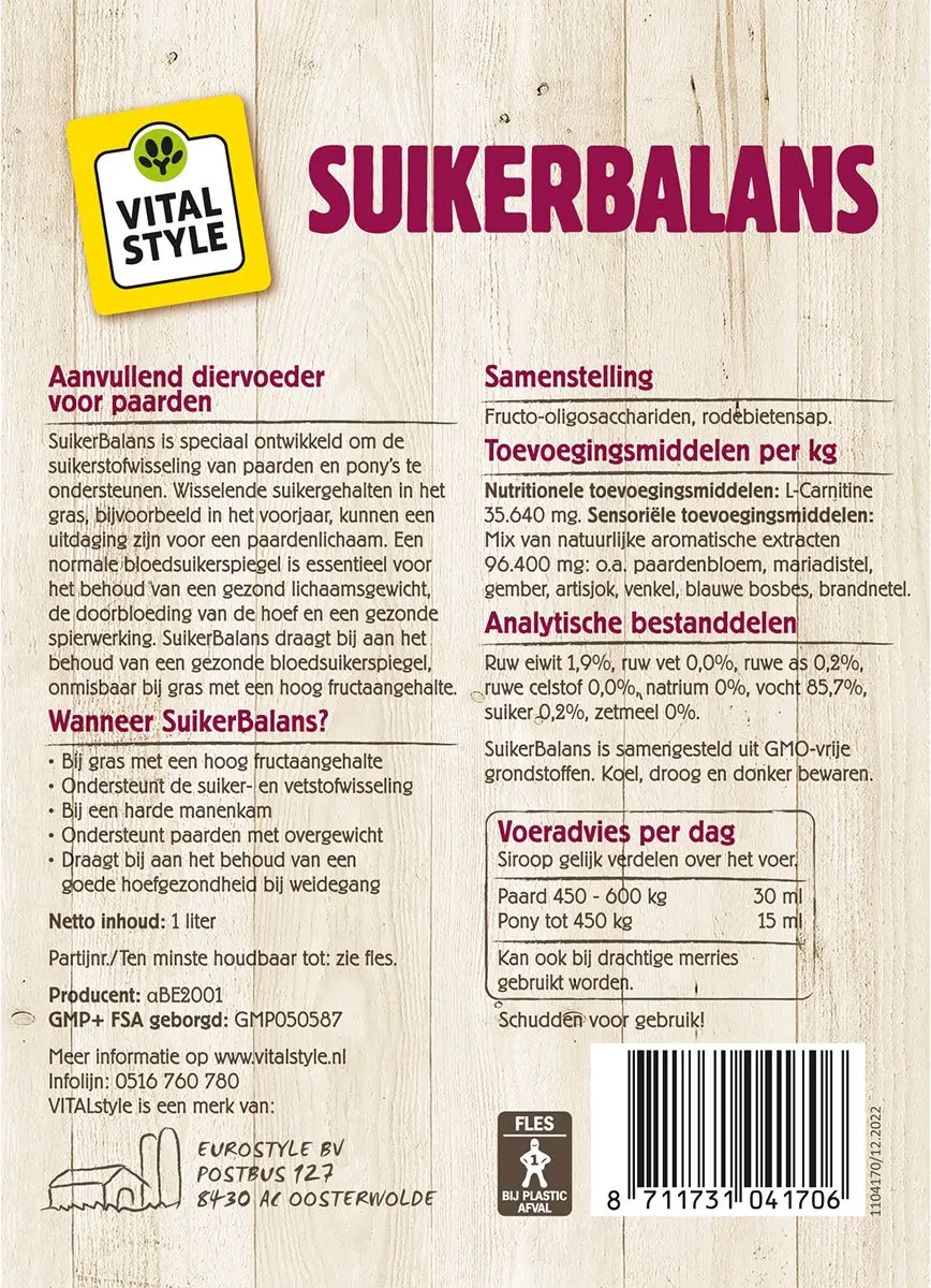 VITALstyle Suikerbalans Paarden Supplement - 2,5L - afbeelding 5 van 6