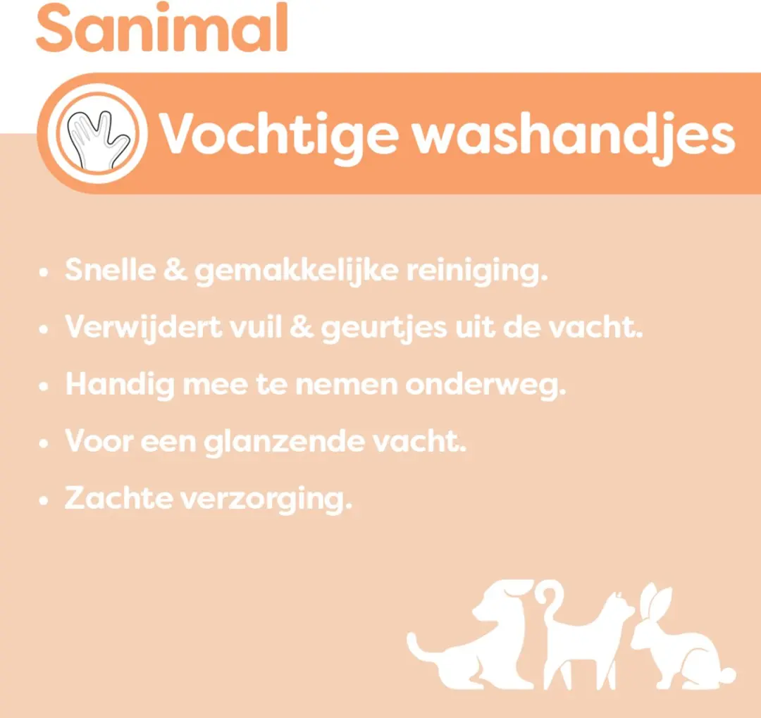Sanimal Vochtige Washandjes - 7 stuks - afbeelding 2 van 3