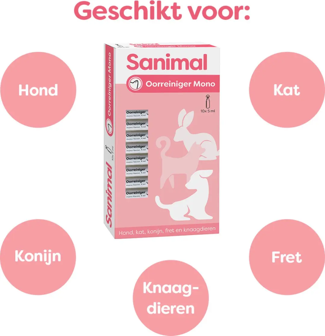 Sanimal Oorreiniger Mono - 10x 5ml - afbeelding 2 van 2