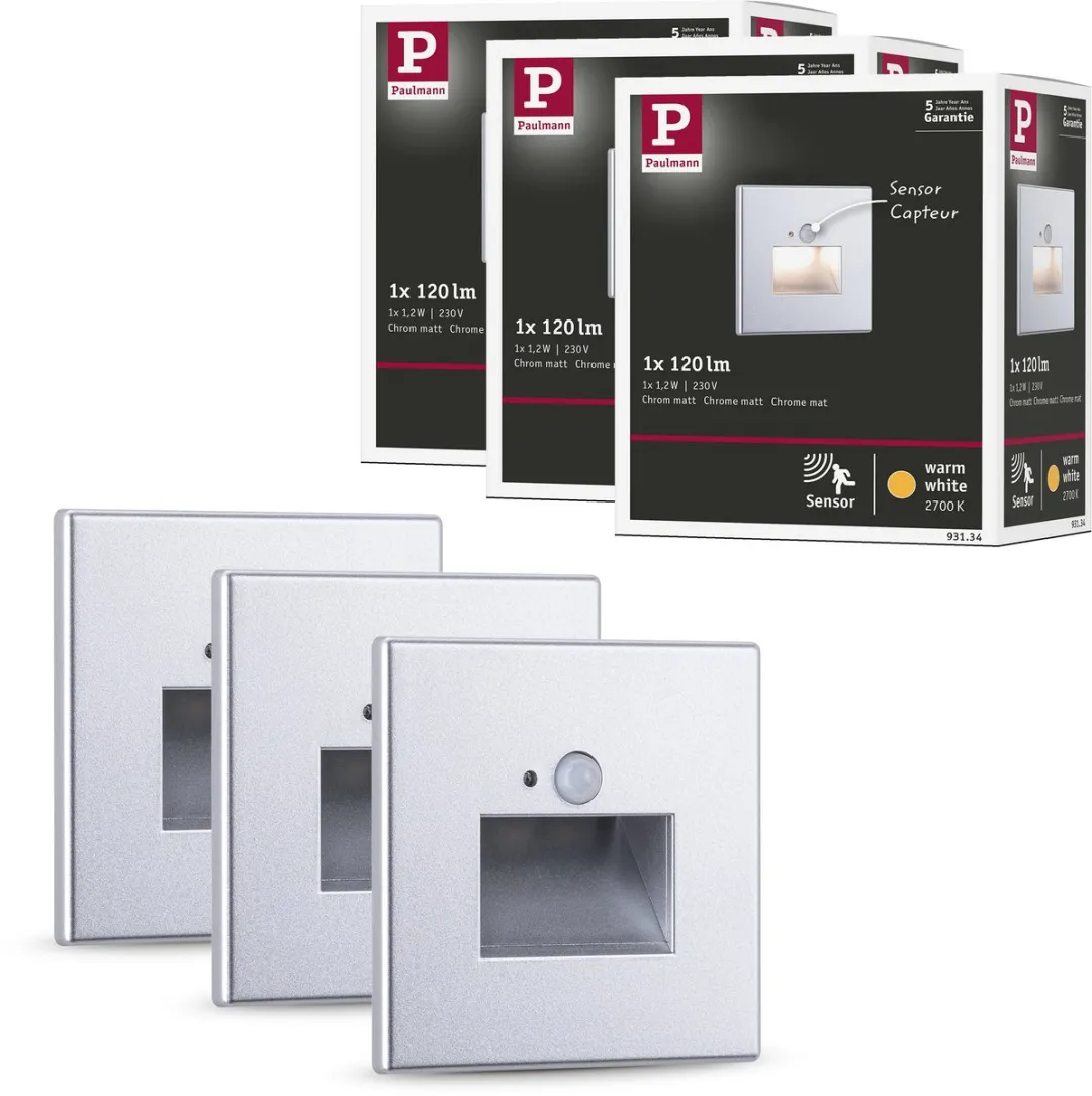 Paulmann Edge LED Wandinbouwlampen 3x
