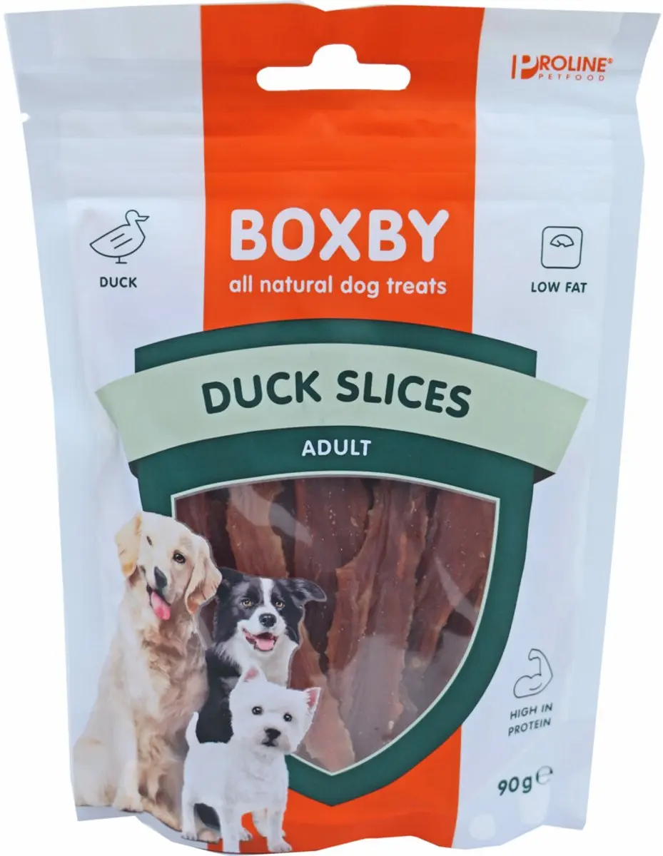 Proline Boxby Slices Eend Hondensnacks - 3x90g - afbeelding 5 van 6