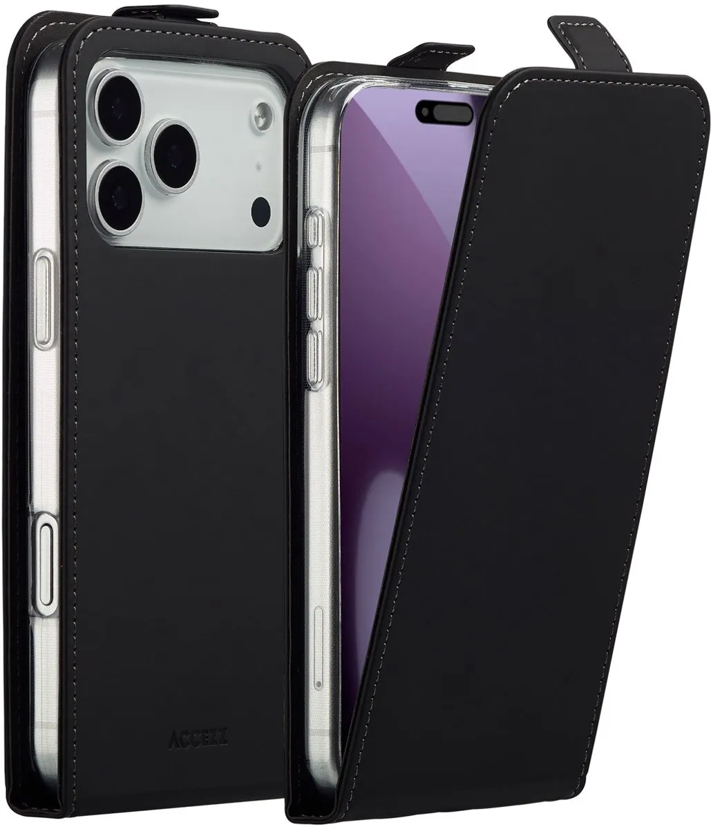 Accezz Hoesje iPhone 17 Pro Max Flipcase - Zwart