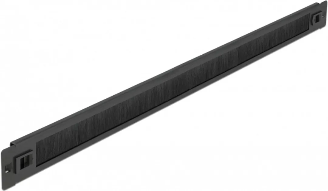 Delock 66344 Kabelmanagement Borstelstrip 1U - Zwart