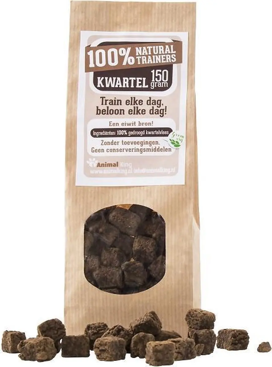 Kwarteltrainers-3 x 150 gram-Animal King-Hondensnacks