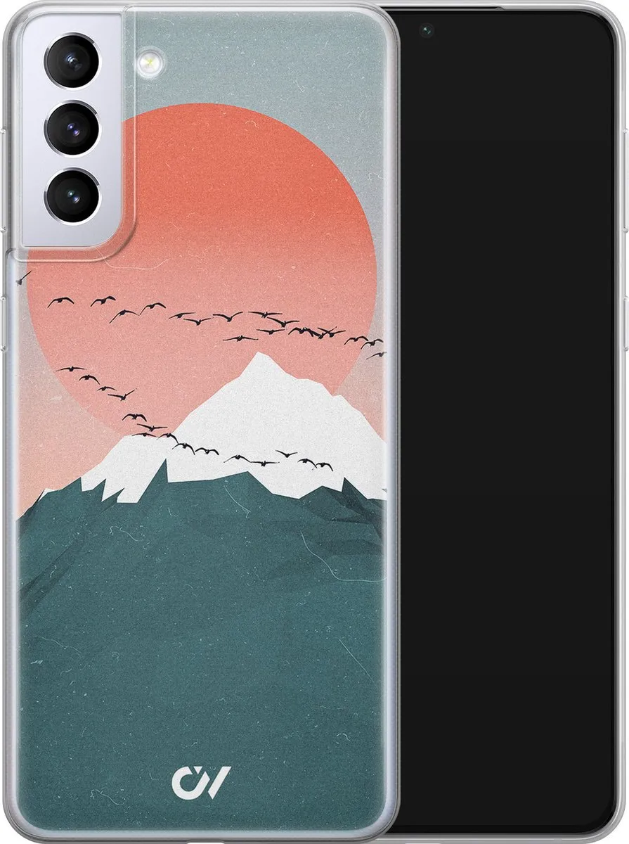 Casevibes Galaxy S21+ Hoesje Mountain Birds - Blauw