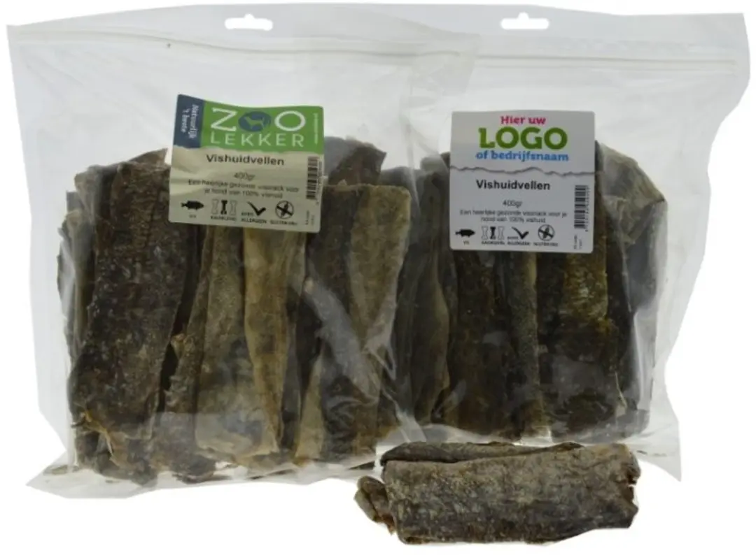 Zoolekker Vishuidvellen van kabeljauwhuid hondensnack