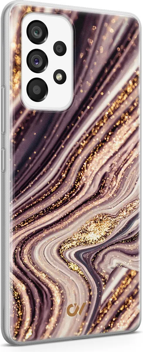 Casevibes Samsung Galaxy A53 Hoesje - Golden Pink Marble